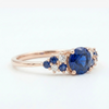Blue Sapphire Cluster Ring