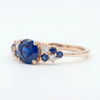 Blue Sapphire Cluster Ring