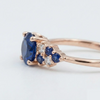 Blue Sapphire Cluster Ring